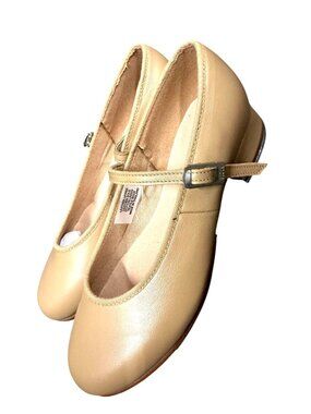 Bloch Tan Tap-On Leather Tap Shoes With Buckle Strap Size 5.5 New In Box